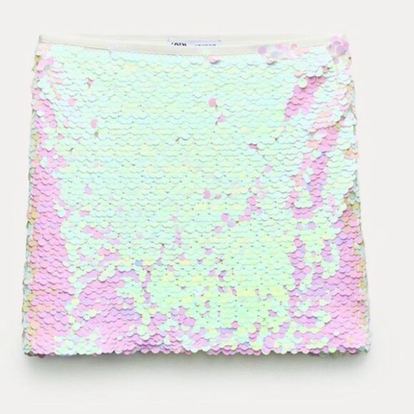 Zara SEQUIN MINI SKIRT - Picture 5 of 15